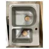 24' x 18' Composite Double Bowl Sink in Gray