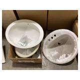 Mixed Lot of (3) White Oval Sinks