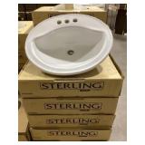 21' x 18' Drop-In Ceramic Oval Sink in White