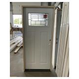 36' x 80' LH 2-Panel Steel Exterior Door in White