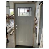 36' x 80' RH 2-Panel Steel Exterior Door in White