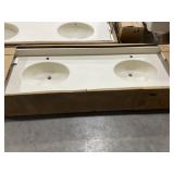 73' x 22' Double Sink Vanity Top in Bone
