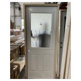 32' x 80' RH Steel 1/2 View Exterior Door-White