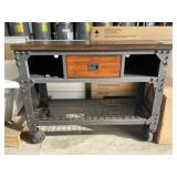 48'L Industrial Metal and Wood Workbench