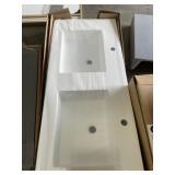 Aquabella Wall Mount 48' x 20' Dbl Bowl Sink-White