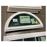 3' x 16' White Vinyl Half-Moon Fixed Window x 2
