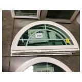 3' x 16' White Vinyl Half-Moon Fixed Window x 3