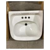 21' x 18' Wall Mount Ceramic Sink in White