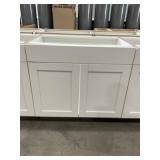 36' Shaker Sink Base Cabinet in White x 3