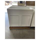 36' Shaker Sink Base Cabinet in White