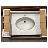 37' x 22.5' Single Bowl Vanity Top in White