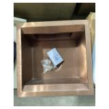 15' x 15' Single Bowl Copper Colored Bar Sink
