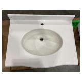 31' x 22' Single Bowl Vanity Top in Ivory