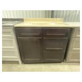 36'W Espresso Vanity Base with Single Sink Top