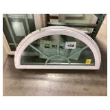 3' x 16' White Vinyl Half Moon Window