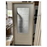 36' x 80' 3/4 View RH Steel Exterior Door in White