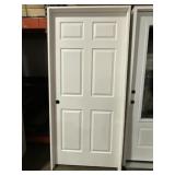 36' x 80' RH 6-Panel MDF Interior Door in White