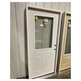 36' LH 1/2 Lite Steel Exterior Door