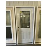 36' RH 1/2 Lite Steel Exterior Door