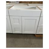30' Shaker Base Cabinet in White x 2
