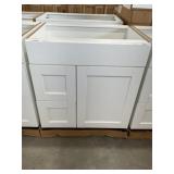 30' Shaker Base Cabinet in White x 2