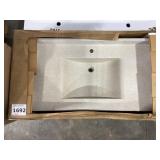 43' x 22' Single Bowl Vanity Top in Gray