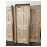 28" x 80" RH Unfinished Oak 6-Panel Interior Door