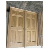 32" x 80" LH Unfinished Oak 6-Panel Interior Door