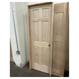 36" x 80" LH Unfinished Oak 6-Panel Interior Door