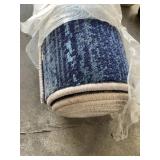 Dark Blue and Beige Area Rug