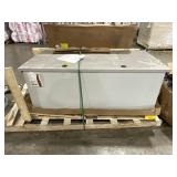5-Drawer Double Pedestal Desk in Gray with Top