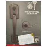 Kwikset Front Door Lockset in Venation Bronze