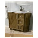 30" Vanity in Nocera with White Single Sink Top