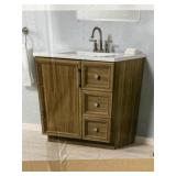 30" Vanity in Nocera with White Single Sink Top