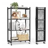 RTA 50" 4-Tier Foldable Storage Shelf in Black