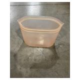 (4) Silicone Large Dish Zip Tops in Peach