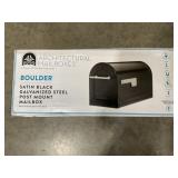 Satin Black Galvanized Steel Post Mount Mailbox