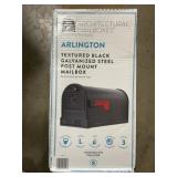 Arlingtonï¿½ Black Galv Steel Post Mount Mailbox