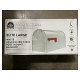 Elite Largeï¿½ White Galv Steel Post Mount Mailbox