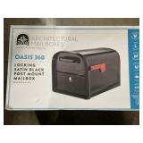 Locking Satin Black Post Mount Mailbox