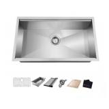 27"W Stainless Steel Single Bowl Kitchen Sink