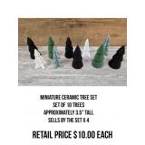 Mini Ceramic Tree Set x 4