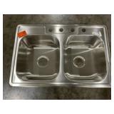 33" x 22" Drop-In Double Bowl SS Kitchen Sink