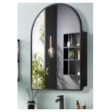 36"H Medicine Cabinet in Black with Mirror