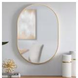 22" x 32" Pill Shaped Mirror with Gold Frame