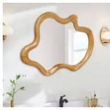 33" x 33" Mirror with Natural Wood Frame x 2