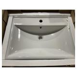 24" x 19" Porcelain Vanity Top Sink in White
