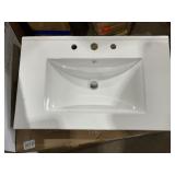 30" x 19" Single Bowl Vanity Top in White