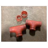 4 Red Metal Fittings
