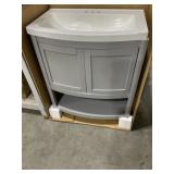 30-1/2"W Vanity Base in Gray w Single Sink Top